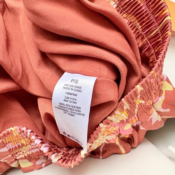 Dynamite SET Heidi Flowy Wide Leg Pants Maeve Tie Front Top Satin Floral Small - Picture 7 of 9